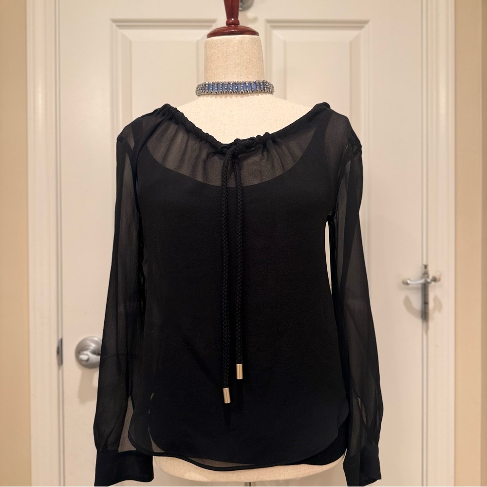 Max Mara Two-Pieces Silk Scoop Neck Blouse Sz:M Business Casual/ Holiday/Evening